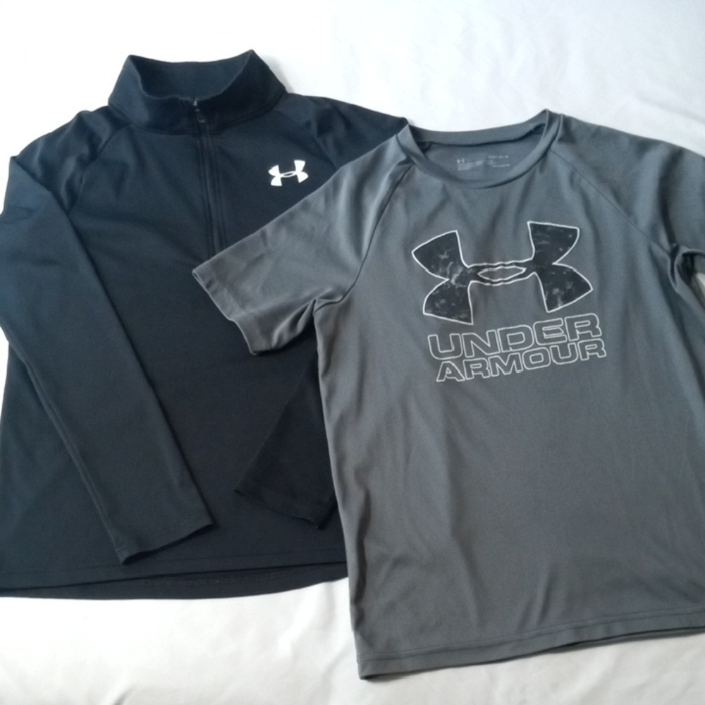 Under Armour Kids Black and Gray Shirts
